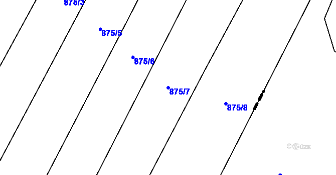 Parcela st. 875/7 v KÚ Vilice, Katastrální mapa