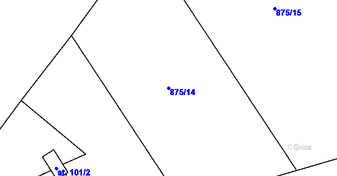 Parcela st. 875/14 v KÚ Vilice, Katastrální mapa