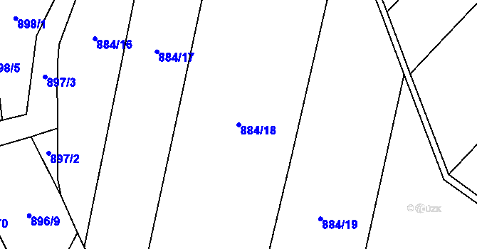 Parcela st. 884/18 v KÚ Vilice, Katastrální mapa