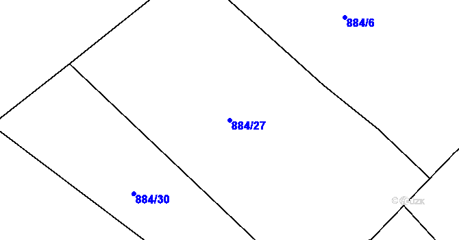 Parcela st. 884/27 v KÚ Vilice, Katastrální mapa