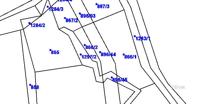 Parcela st. 896/44 v KÚ Vilice, Katastrální mapa