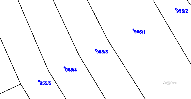 Parcela st. 955/3 v KÚ Vilice, Katastrální mapa