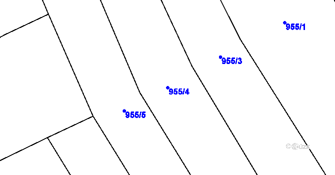 Parcela st. 955/4 v KÚ Vilice, Katastrální mapa