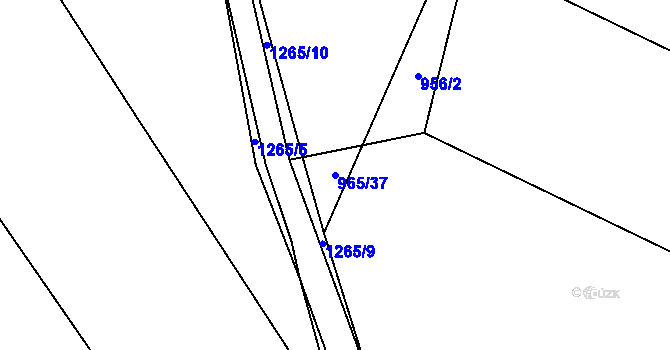 Parcela st. 965/37 v KÚ Vilice, Katastrální mapa