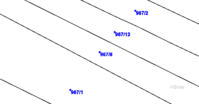 Parcela st. 967/8 v KÚ Vilice, Katastrální mapa