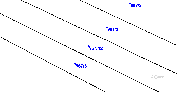 Parcela st. 967/12 v KÚ Vilice, Katastrální mapa