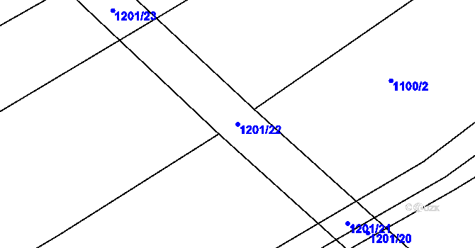 Parcela st. 1201/22 v KÚ Vilice, Katastrální mapa