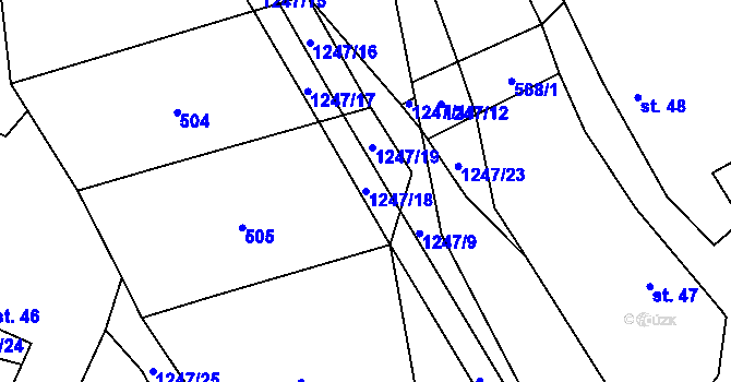 Parcela st. 1247/18 v KÚ Vilice, Katastrální mapa