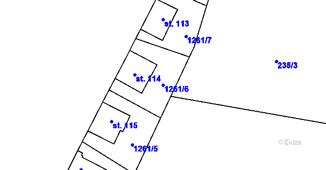 Parcela st. 1261/6 v KÚ Vilice, Katastrální mapa