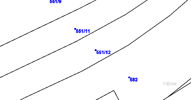 Parcela st. 551/12 v KÚ Vílov, Katastrální mapa