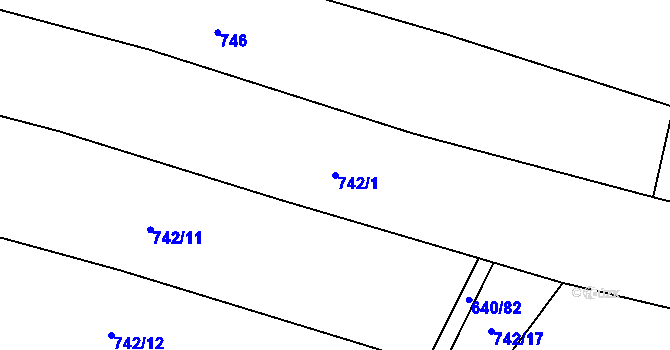 Parcela st. 742/1 v KÚ Vílov, Katastrální mapa