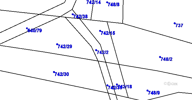 Parcela st. 742/2 v KÚ Vílov, Katastrální mapa