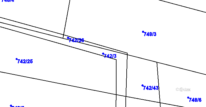 Parcela st. 742/3 v KÚ Vílov, Katastrální mapa
