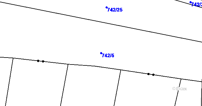 Parcela st. 742/5 v KÚ Vílov, Katastrální mapa