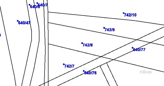Parcela st. 742/8 v KÚ Vílov, Katastrální mapa