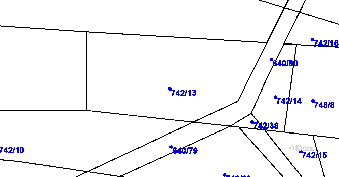 Parcela st. 742/13 v KÚ Vílov, Katastrální mapa