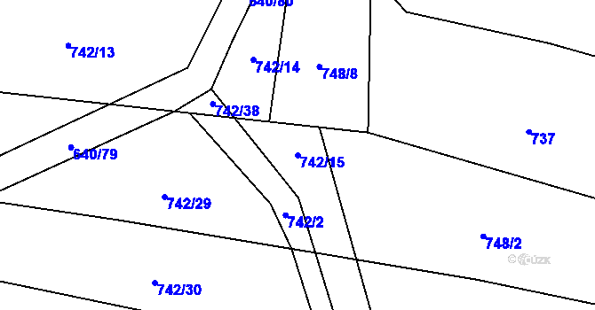 Parcela st. 742/15 v KÚ Vílov, Katastrální mapa