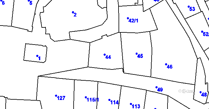 Parcela st. 44 v KÚ Vimperk, Katastrální mapa