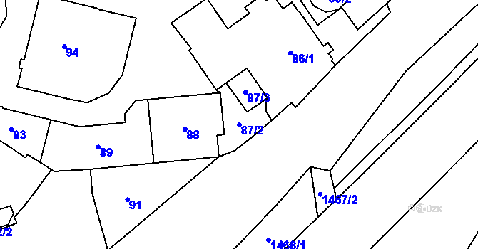 Parcela st. 87/2 v KÚ Vimperk, Katastrální mapa