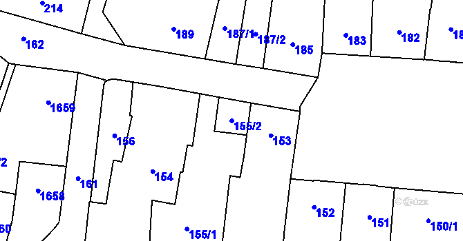 Parcela st. 155/2 v KÚ Vimperk, Katastrální mapa