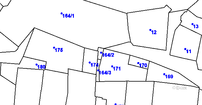 Parcela st. 164/2 v KÚ Vimperk, Katastrální mapa