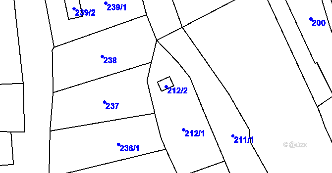 Parcela st. 212/2 v KÚ Vimperk, Katastrální mapa
