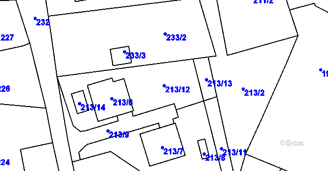 Parcela st. 213/12 v KÚ Vimperk, Katastrální mapa