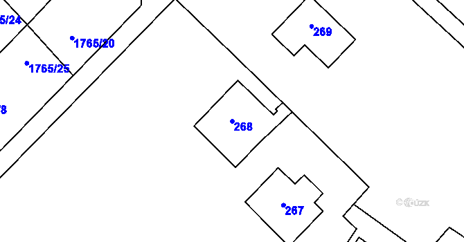 Parcela st. 268 v KÚ Vimperk, Katastrální mapa