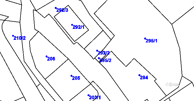 Parcela st. 292/2 v KÚ Vimperk, Katastrální mapa