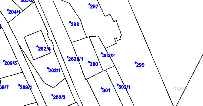 Parcela st. 302/2 v KÚ Vimperk, Katastrální mapa