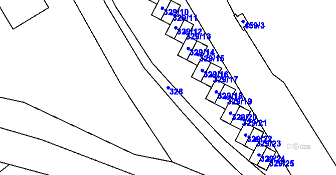 Parcela st. 328 v KÚ Vimperk, Katastrální mapa