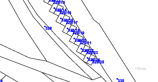 Parcela st. 329/21 v KÚ Vimperk, Katastrální mapa