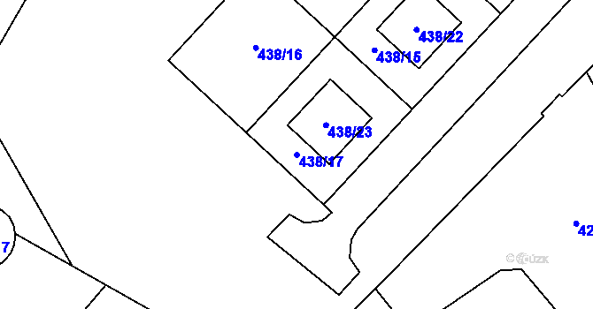 Parcela st. 438/17 v KÚ Vimperk, Katastrální mapa