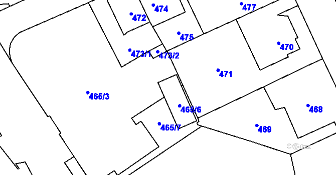 Parcela st. 465/5 v KÚ Vimperk, Katastrální mapa