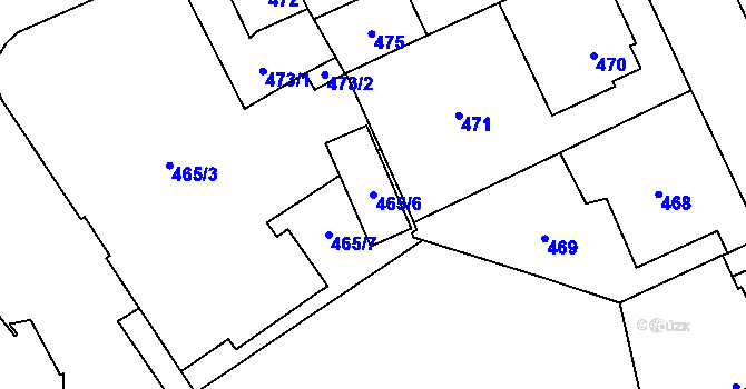 Parcela st. 465/6 v KÚ Vimperk, Katastrální mapa