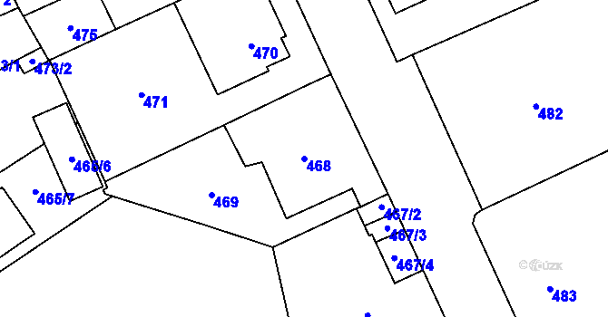 Parcela st. 468 v KÚ Vimperk, Katastrální mapa