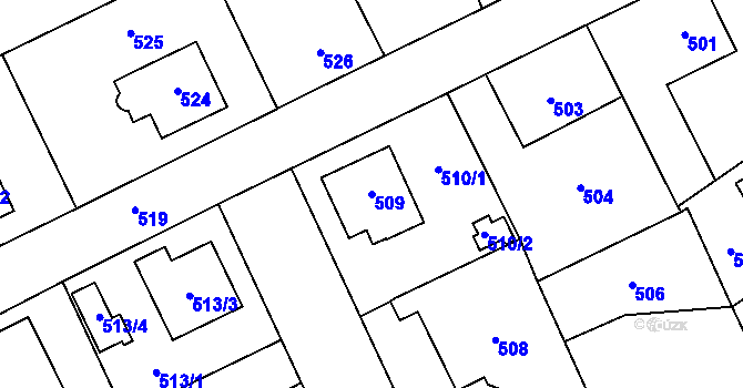 Parcela st. 509 v KÚ Vimperk, Katastrální mapa
