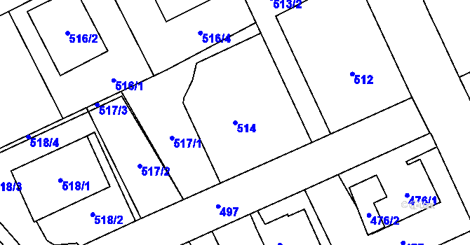 Parcela st. 514 v KÚ Vimperk, Katastrální mapa