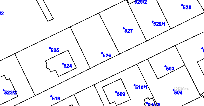Parcela st. 526 v KÚ Vimperk, Katastrální mapa