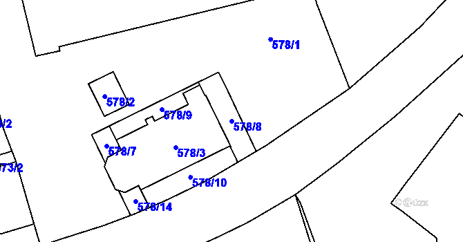 Parcela st. 578/8 v KÚ Vimperk, Katastrální mapa