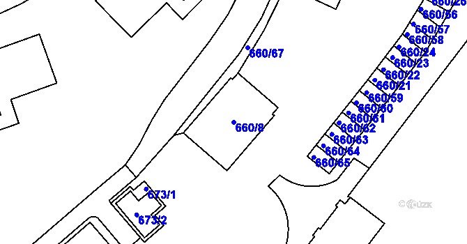 Parcela st. 660/8 v KÚ Vimperk, Katastrální mapa