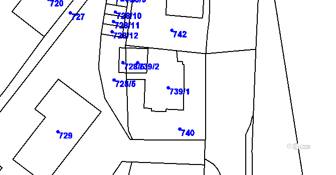 Parcela st. 739/1 v KÚ Vimperk, Katastrální mapa