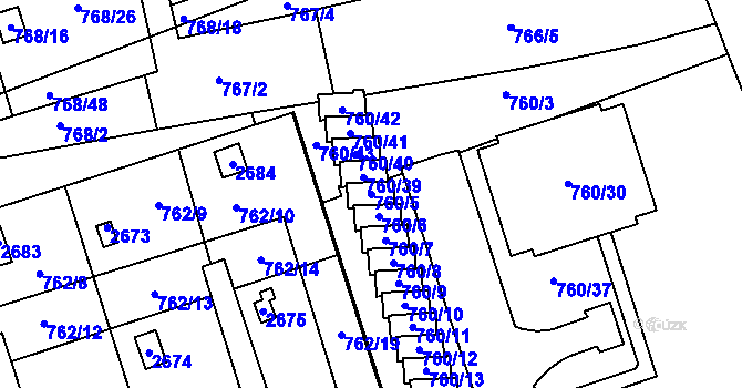 Parcela st. 760/5 v KÚ Vimperk, Katastrální mapa