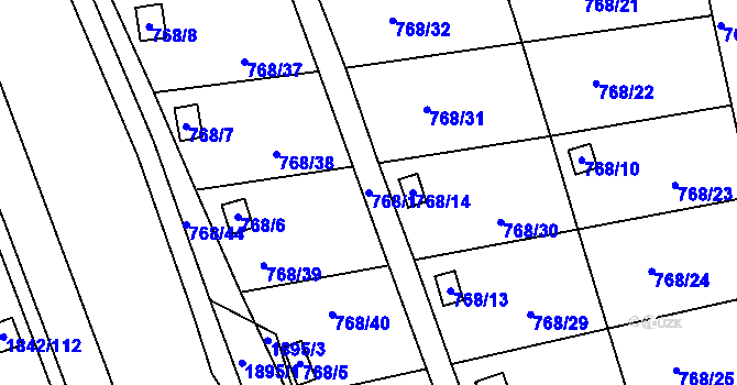 Parcela st. 768/1 v KÚ Vimperk, Katastrální mapa