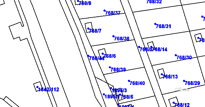 Parcela st. 768/6 v KÚ Vimperk, Katastrální mapa
