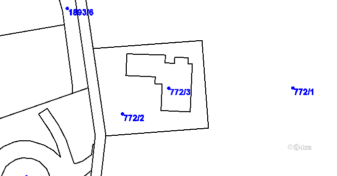 Parcela st. 772/3 v KÚ Vimperk, Katastrální mapa