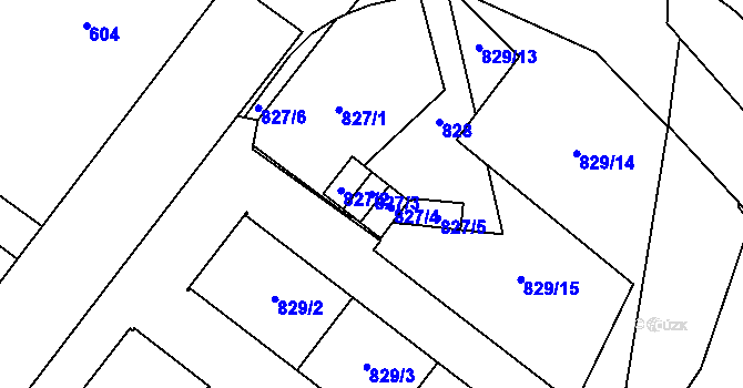 Parcela st. 827/3 v KÚ Vimperk, Katastrální mapa