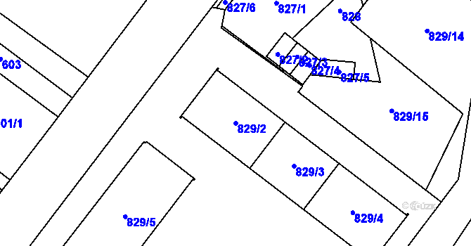 Parcela st. 829/2 v KÚ Vimperk, Katastrální mapa