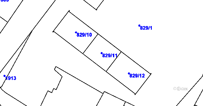 Parcela st. 829/11 v KÚ Vimperk, Katastrální mapa