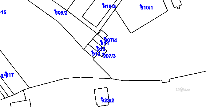 Parcela st. 907/3 v KÚ Vimperk, Katastrální mapa
